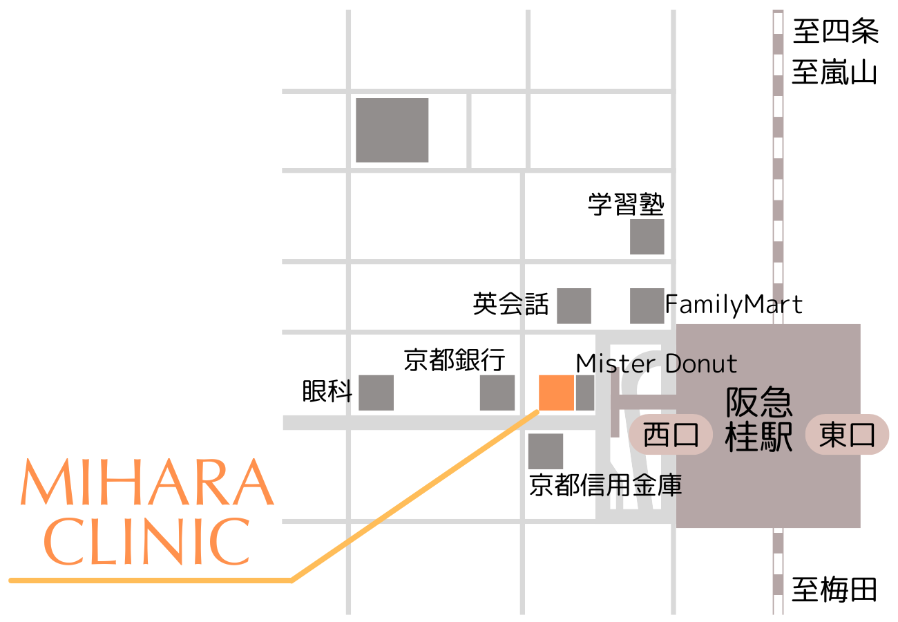 桂駅からの道順マップ